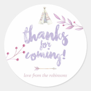 Aquarell Boho Tribal Florales Babyshower Runder Aufkleber