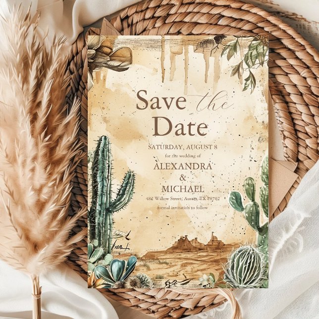 Aquarell Boho Western  Save The Date (Von Creator hochgeladen)