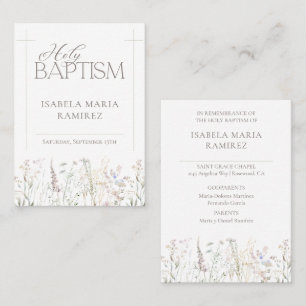 Aquarell Boho Wildblumen Erinnerungskarte Visitenkarte
