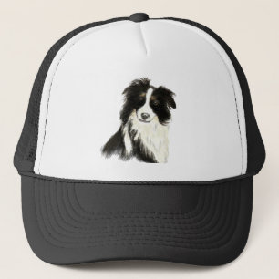 Aquarell Border Collie Hund Tier Art Truckerkappe