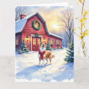 Aquarell Border Collie Landhaus Weihnachten Karte