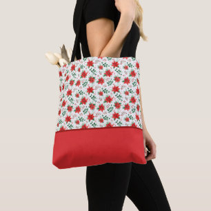 Aquarell Botanical Poinsettia-Farbfeld Tasche