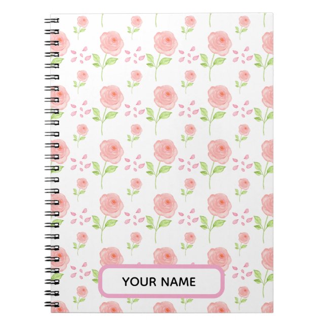 Aquarell-Botanik-Blumenmuster-Planer Notizblock (Vorderseite)