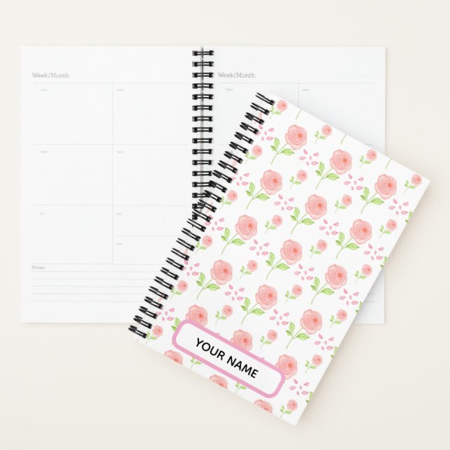 Aquarell-Botanik-Blumenmuster-Planer Planer (Anzeige)