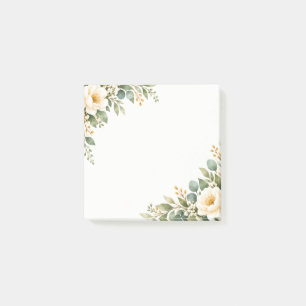 Aquarell-Botanik-Ecken-Blumen-Schreibwaren Post-it Klebezettel