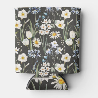 Aquarell botanisch, florales Frühlingsmuster. Dosenkühler