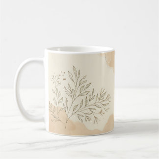 Aquarell Botanische Blätter Grüne Elegante Natur Kaffeetasse