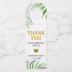 Aquarell Botanische Blätter Hochzeit Danke Flaschenanhänger
