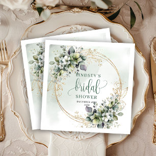 Aquarell-Botanische-Brautparty-Servietten Serviette