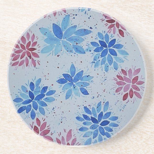 Aquarell Botanischer Garten Blumen Untersetzer (Vorne)