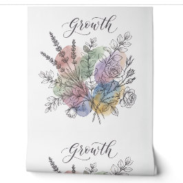 Aquarell-Botanischer-Garten Glatte Vinyl-Tapete Tapete