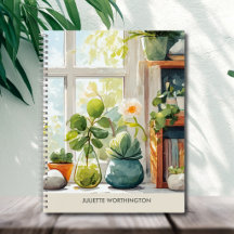 Aquarell Botanischer Garten Personalisiertes Notiz