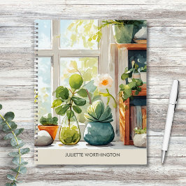 Aquarell Botanischer Garten Personalisiertes Notiz Notizbuch