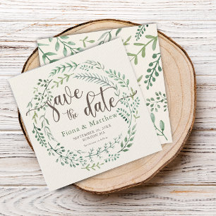 Aquarell Botanischer Kranz Save The Date