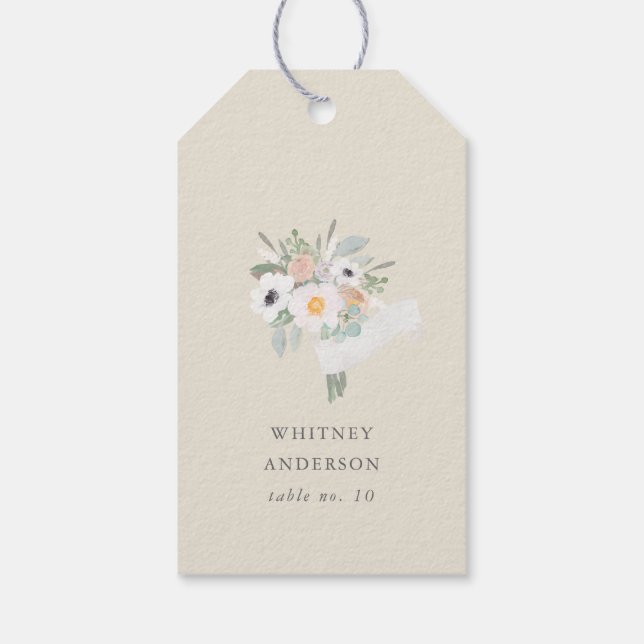 Aquarell Bouquet, Brautparty Nr. Tag Geschenkanhänger (Rückseite)