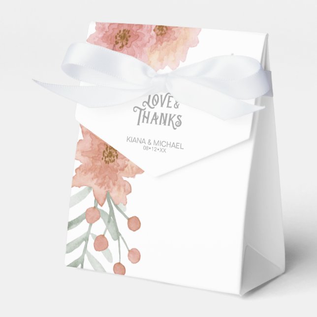 Aquarell Bouquet Vielen Dank, dass Sie die ID654 e Geschenkschachtel (Vorderseite)