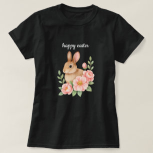 Aquarell-Braun- und Rosafarbene Florale Krone Oste T-Shirt