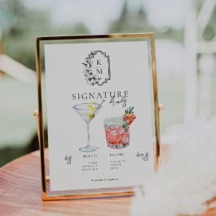 Aquarell   Braut & Bräutigam Signature Drink Poste Poster