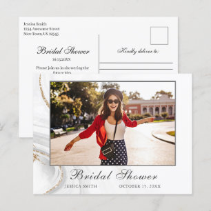 Aquarell-Brautjunggesellinnenabschied-FOTO-Einladu Postkarte