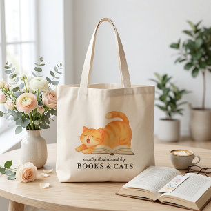 Aquarell-Buchliebhaber-Ingwerkatze Lustiger Leser  Jumbo Stoffbeutel