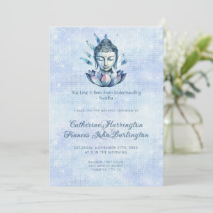 Aquarell Buddha-Kopf Buddhismus Hochzeitszeremonie Einladung