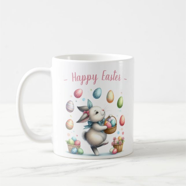 Aquarell Bunny Easter Egg - Pastete Frühling Kaffeetasse (Links)