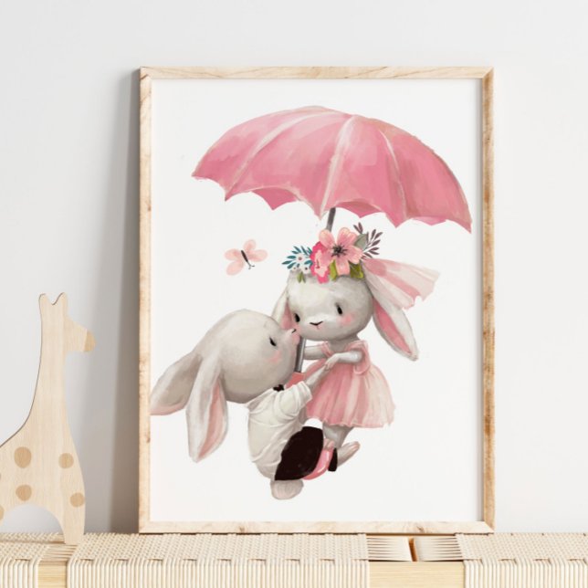 Aquarell Bunny Princess | Bunny Wall Print Poster (Von Creator hochgeladen)