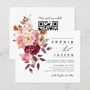 Aquarell-Burgunder-Blumenstrauß-Hochzeit