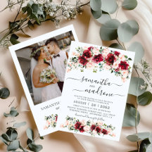 Aquarell-Burgunder-Rosa-Rosen-Foto-Hochzeit