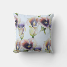 Aquarell Calla Lilis in leuchtenden Farben Kissen