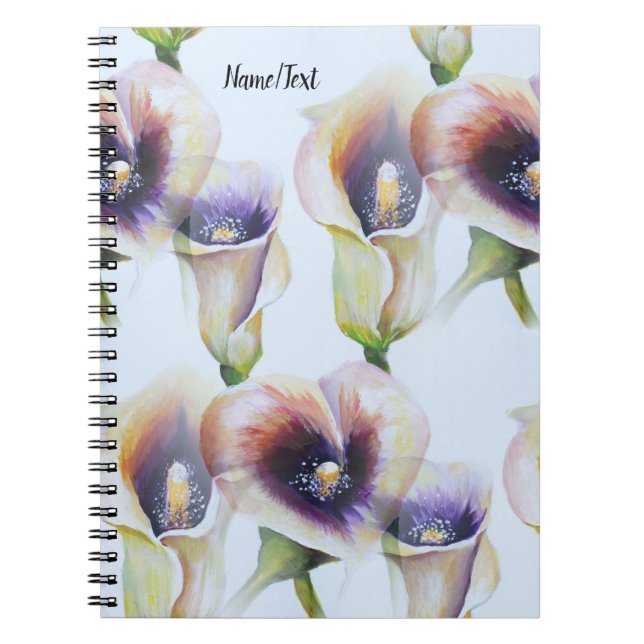 Aquarell Calla Lilis in leuchtenden Farben Notizblock (Vorderseite)