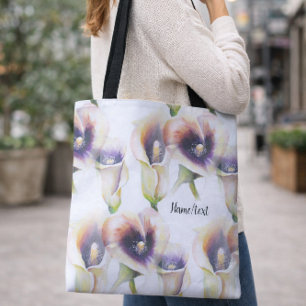 Aquarell-Calla-Lily-Blumen Elegantes Muster Tasche