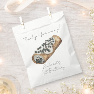 Aquarell Cannoli 1. Geburtstag Danke Geschenktütchen