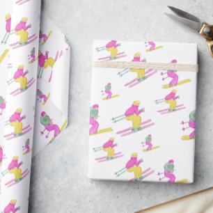 Aquarell Chic Ski Geschenkpapier