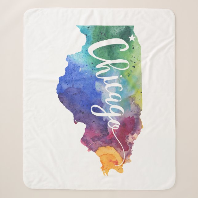 Aquarell Chicago Sherpadecke (Vorderseite)