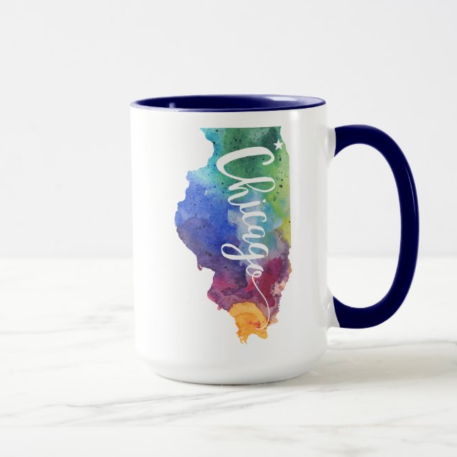 Aquarell Chicago Tasse (Rechts)