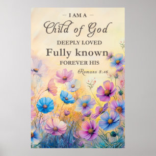 Aquarell Christliche Wildblumen Wandkunst Druck Poster
