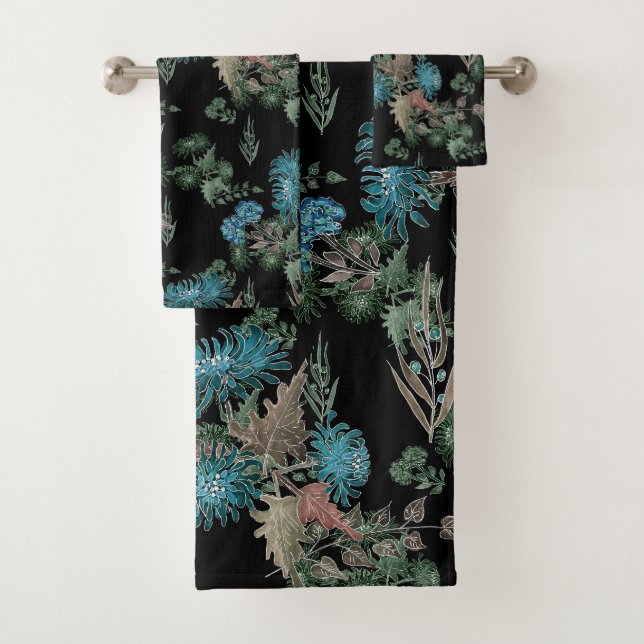 Aquarell, Chrysanthemen Badhandtuch Set (Insitu)