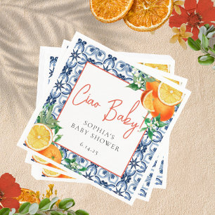 Aquarell Ciao, Baby! Orange Baby Dusche Serviette