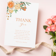 Aquarell Citrus Floral Brautparty Vielen Dank