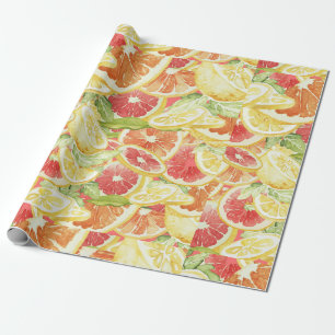 Aquarell Citrus Grapefruit Lemon & Orange Geschenkpapier