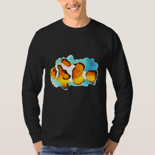 Aquarell-Clownfisch Tiefe Ozean Kreaturen und Rift T-Shirt