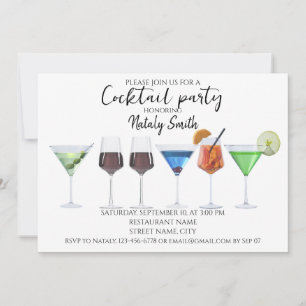 Aquarell-Cocktailparty Einladung