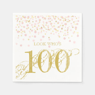Aquarell Confetti 100. Elegant Geburtstag Ihr Serviette
