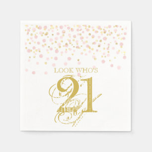 Aquarell Confetti Look Wer ist 21 elegante Geburts Serviette