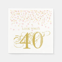 Aquarell Confetti Look Wer ist 40 elegante Geburts Serviette
