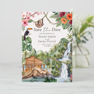 Aquarell Costa Rica Destination Save The Date Einladung