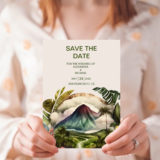 Aquarell Costa Rica Hochzeit in Urlaubsort Rett Th Save The Date (Von Creator hochgeladen)
