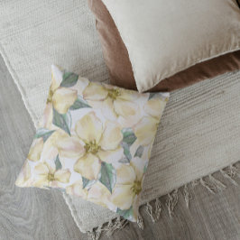 Aquarell-Creme-Blume - Neutrale Blüten Kissen