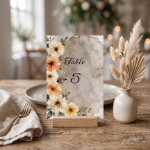 Aquarell-Creme-Orange-Grau-Blumen-Herbsthochzeit